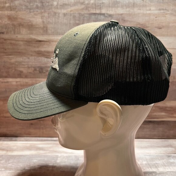 Richardson Style 112 Mens Black Embroidered Mountain Trucker Hat Adjustable - Picture 4 of 11